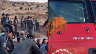 ניפוץ שמשה של הכבאית, פינוי בגבעת עוז ציון ניפוץ שמשה של הכבאית, פינוי בגבעת עוז ציון