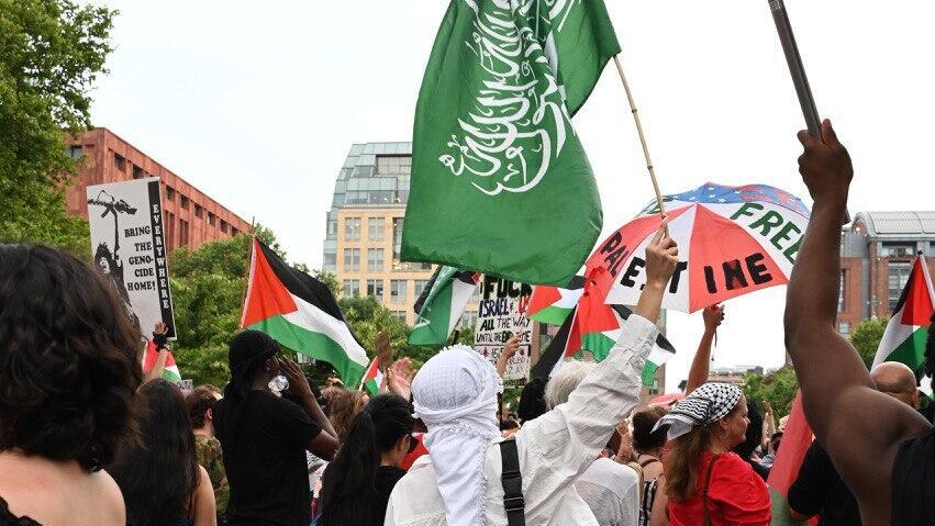 Pro Hamas protesters (Photo: Liri Agami) הפגנות פרו פלסטיניות ב-4 ביולי, יום העצמאות של ארה"ב