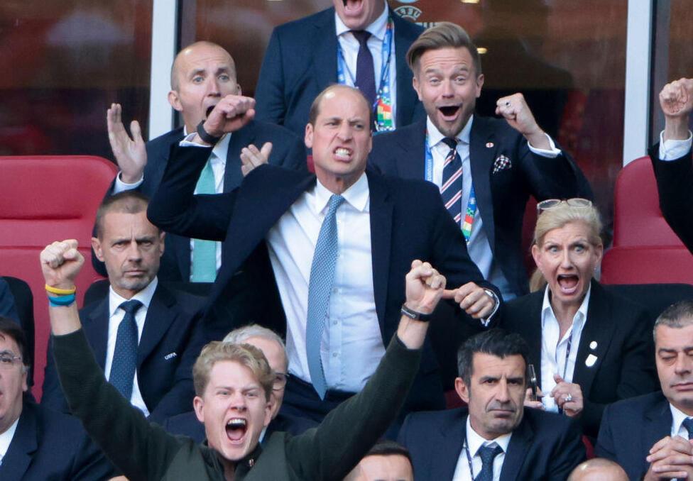 "גול!!!". הנסיך וויליאם מריע (צילום: Jean Catuffe/Getty Images) הנסיך וויליאם