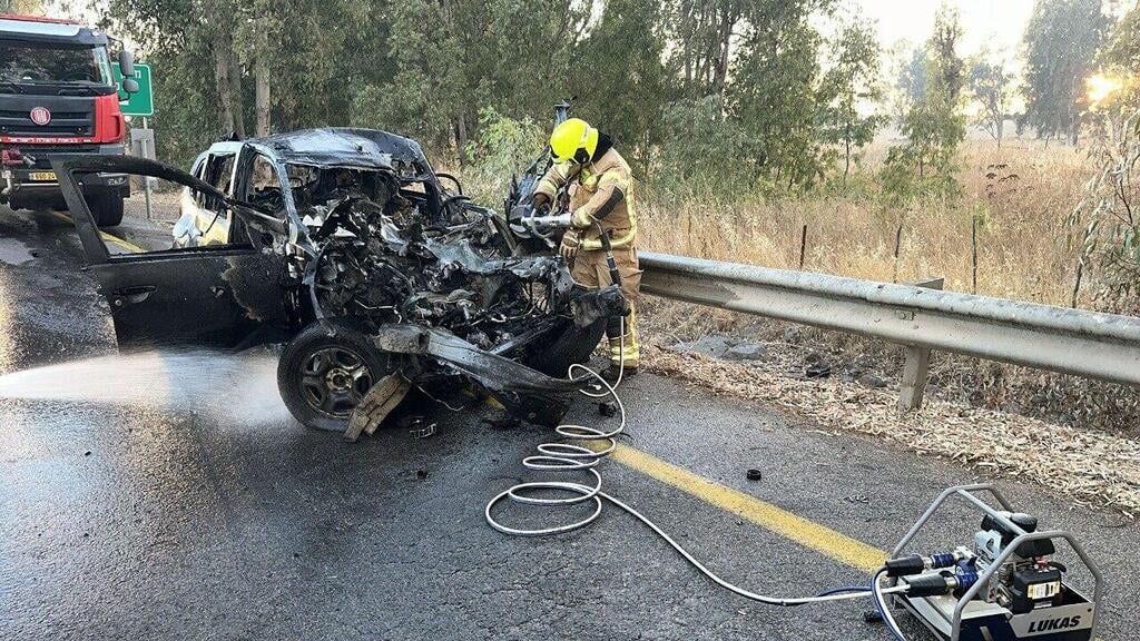 "מדינת ישראל - תתעוררי". זירת הפגיעה בגולן (צילום: כב"ה צפון) תיעוד מהזירה