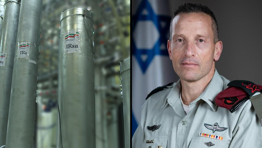 Centrifuges at an Iranian uranium enrichment facility; IDF Deputy Chief of Staff Major General Amir Baram (Photo: IDF Spokesperson's Unit) אמיר ברעם, סגן הרמטכ"ל ואלוף במיל' אייל זמיר