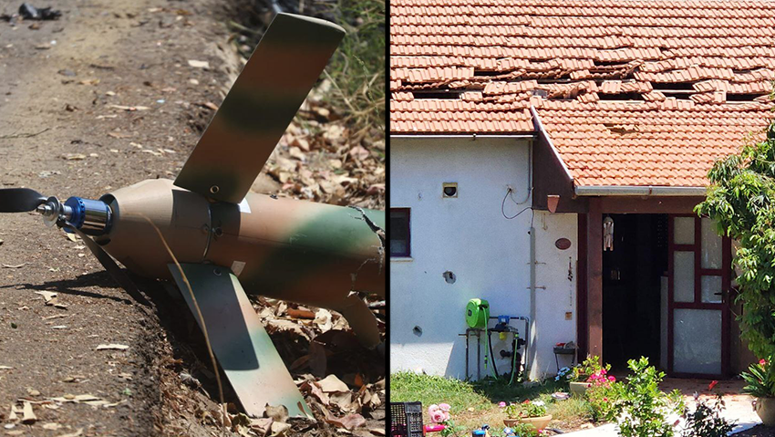 פגיעת כטב"ם בגליל המערבי חלקי כטב"מ של ארגון טרור חיזבאללה שנמצאו בכברי