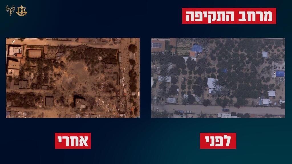 צילום: דובר צה"ל המרחב שהותקף הוא שטח פתוח ומיוער, בו מספר מבנים וסככות