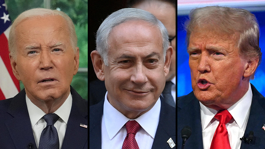  דונלד טראמפ, ביבי בנימין נתניהו , ג'ו ביידן 