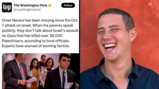 ציוץ של וושינגטון פוסט לאחר נאומם של הוריו של החייל החטוף עומר בכנס הרפלובליקנים