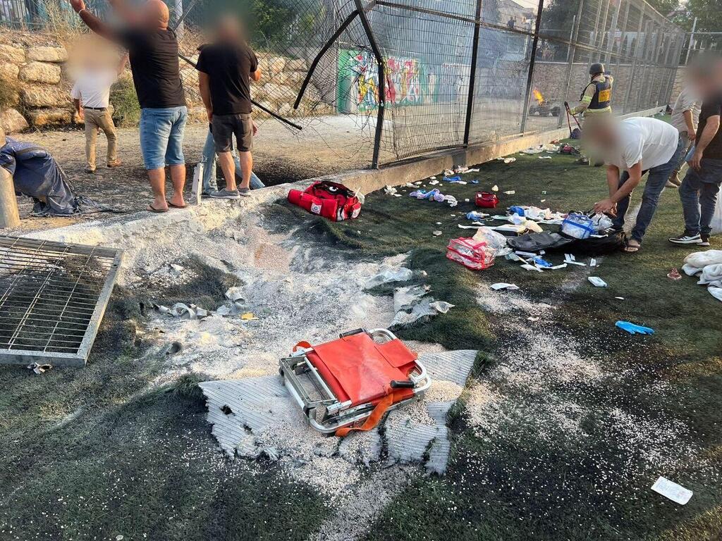 Hezbollah killed Druze children in Majdal Shams (Photo: Magen David Adom) נפילה במג'דל שמס