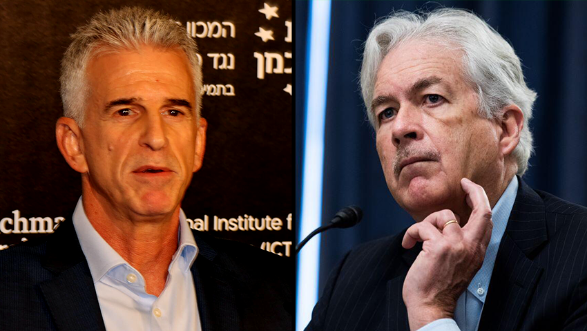 David Barnea, William Burns (Photo: Yariv Katz, Tom Williams / AP) ראש ה-CIA ביל ברנס, דוד דדי ברנע ראש המוסד