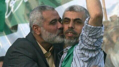 Ismail Haniyeh and Yahya Sinwar בכיר חמאסאסמעיל הנייה ויחיא סינוואר