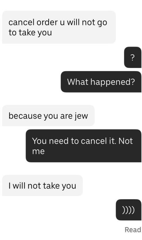 Dima's correspondence with the Uber driver ההתכתבות בין הנהג לנוסע הישראלי