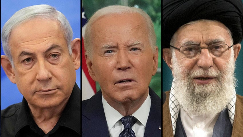 Middle Eastern tensions affecting additional countries (Photo: Erin Schaff/Pool via REUTERS, EPA, Christophe Ena / POOL / AFP) עלי חמינאי ג'ו ביידן בנימין נתניהו