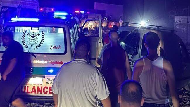 תיעוד לבנוני מזירת התקיפה בנבטיה