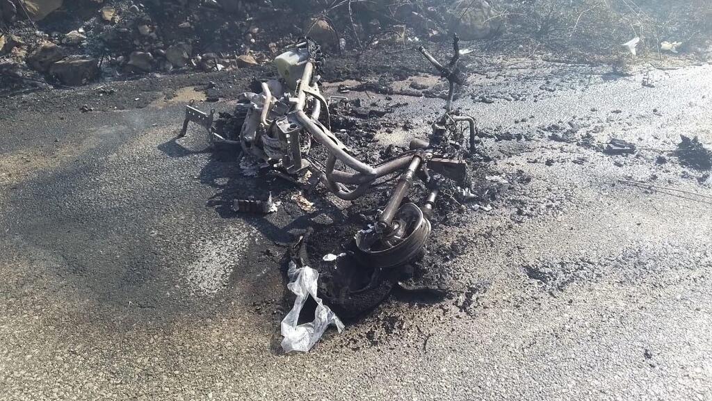Scene of motorcycle strike used by Hezbollah ליאור בן ארי יא אללה אופנועים אופנוענים בשירות הטרור