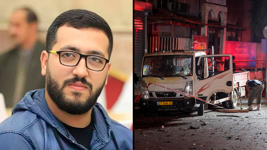 זירת הפיגוע בתל אביב והמחבל ג'עפר מונה (צילום: Jack GUEZ / AFP) ג'עפר מונה המחבל המתאבד