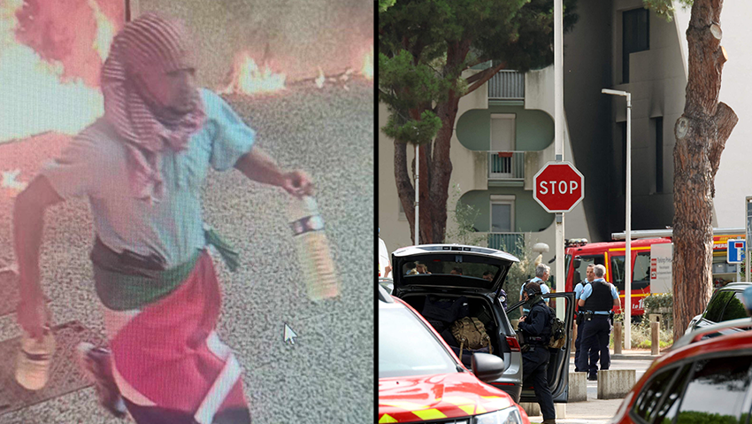 The suspected terrorist (Photo: Pascal Guyot / AFP) לה גרנד מוט צרפת זירה פיצוץ רכב ליד בית כנסת, המחבל בזירת פיצוץ הרכב בבית הכנסת בדרום צרפת