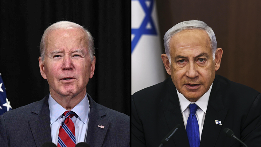U.S. President Joe Biden, Prime Minister Benjamin Netanayahu (Photo: Brendan SMIALOWSKI \ AFP , AP_Israel_Politics_68385__c1f79409738) חצאים ביבי בנימין נתניהו בנימין נתניהו ביבי ראש הממשלה ו ג'ו ביידן נשיא ארצות הברית ארה"ב