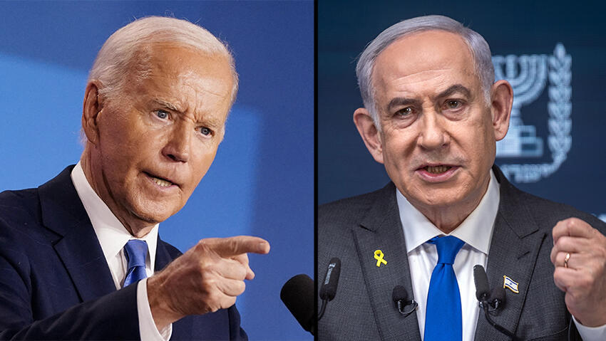 Joe Biden, Benjamin Netanyahu (Photo: Nathan Howard / Reuters, Haim Goldberg ) בנימין נתניהו ג'ו ביידן