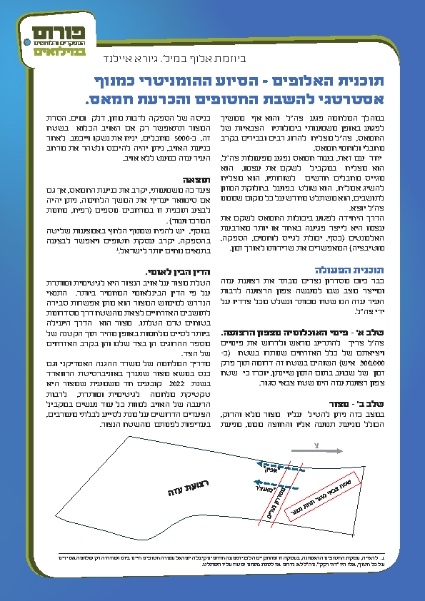 תוכנית האלופים – הסיוע ההומניטרי כמנוף אסטרטגי להשבת החטופים והכרעת חמאס