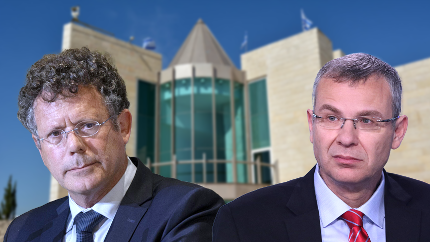 שר המשפטים יריב לוין, שופט העליון יצחק עמית (צילום: אבי מועלם, עמית שאבי) יריב לוין, יצחק עמית