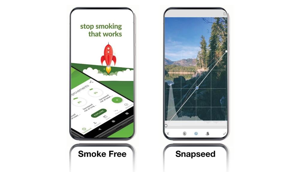 מימין: Snapseed ו- Smoke Free (יח"צ) מימין: Snapseed ו- Smoke Free