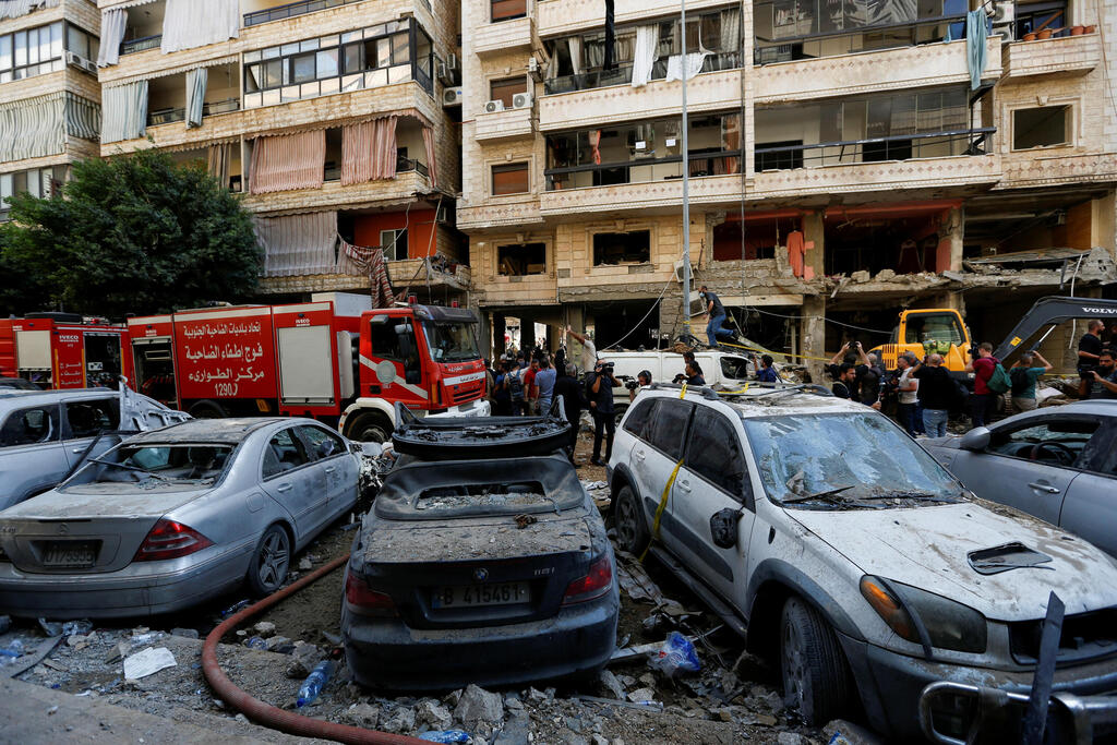 זירת החיסול בביירות (צילום: REUTERS/Amr Abdallah Dalsh) זירת התקיפה של צה"ל בביירות