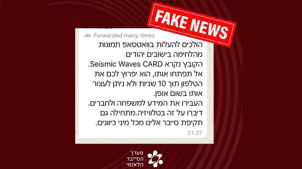 קמפיין פייק שרץ בוואטסאפ (מערך הסייבר הלאומי ) קמפיין פייק שרץ בוואטסאפ