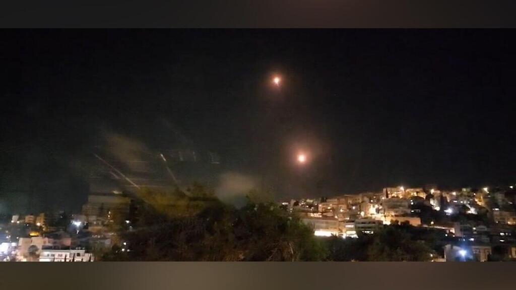 Rocket interceptions over Nazareth תיעוד מהיירוטים בנצרת