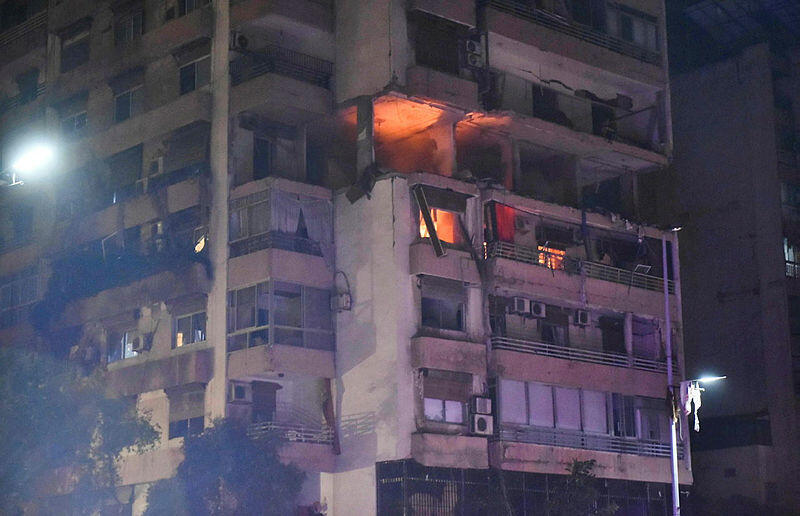 זירת התקיפה בביירות (צילום: AFP) זירת התקיפה בביירות