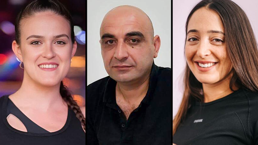 מימין: ענבר שגב ויגדר, איליה נוזאדזה, שחר גולדמן ענבר שגב ויגדר ז"ל, איליה נוזאדזה ז"ל, שחר גולדמן ז"ל