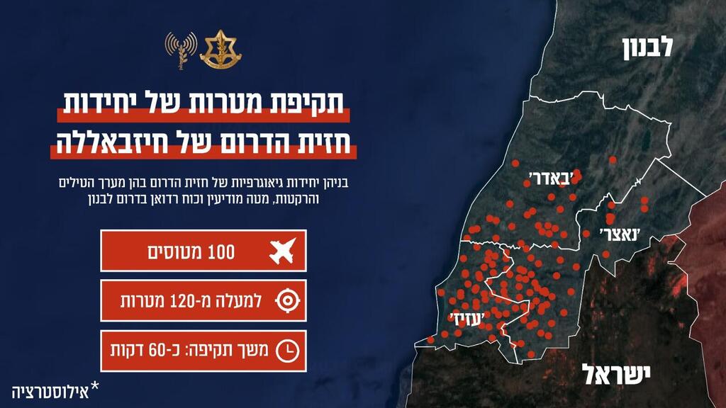 אילוסטרציה של יעדי התקיפה (צילום: דובר צה"ל ) אילוסטרציה של תקיפת המטוסים