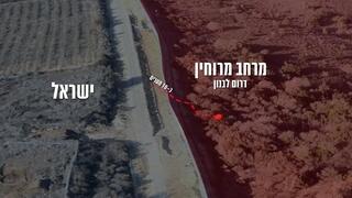 מפה של מרחב מרוחין שבה נמצאה מנהרה החוצה לשטח ישראל