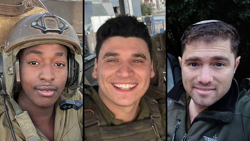 אופיר ואלישי נפלו בצפון הרצועה, ישי מת מפצעיו לאחר שנפצע בדרום לבנון (צילום: דובר צה"ל ) רס"ם (במיל') ישי (נתנאל) גרינבאום ז"ל, סמ"ר אופיר ברקוביץ' ז"ל, סמל אלישי יונג ז"ל