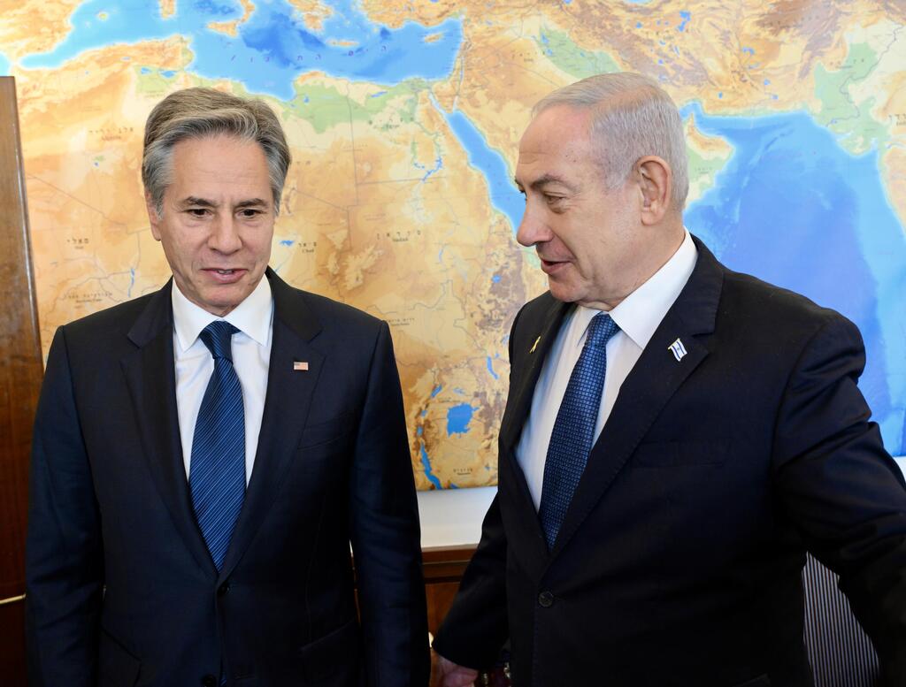 בלינקן בפגישה עם נתניהו (צילום: David Azagury, U.S. Embassy Jerusalem) אנתוני בלינקן בפגישה עם נתניהו ביום ה-382 למלחמה
