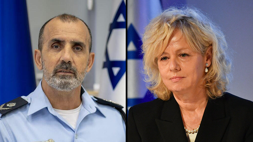 גלי בהרב מיארה ודני לוי (צילום: יואב דודקביץ', דוברות המשטרה) גלי בהרב מיארה ודני לוי