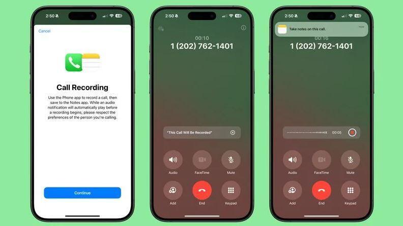 סוף סוף הקלטת שיחות הגיעה לאייפונים (MacRumors) הבינה המלאכותית של אפל