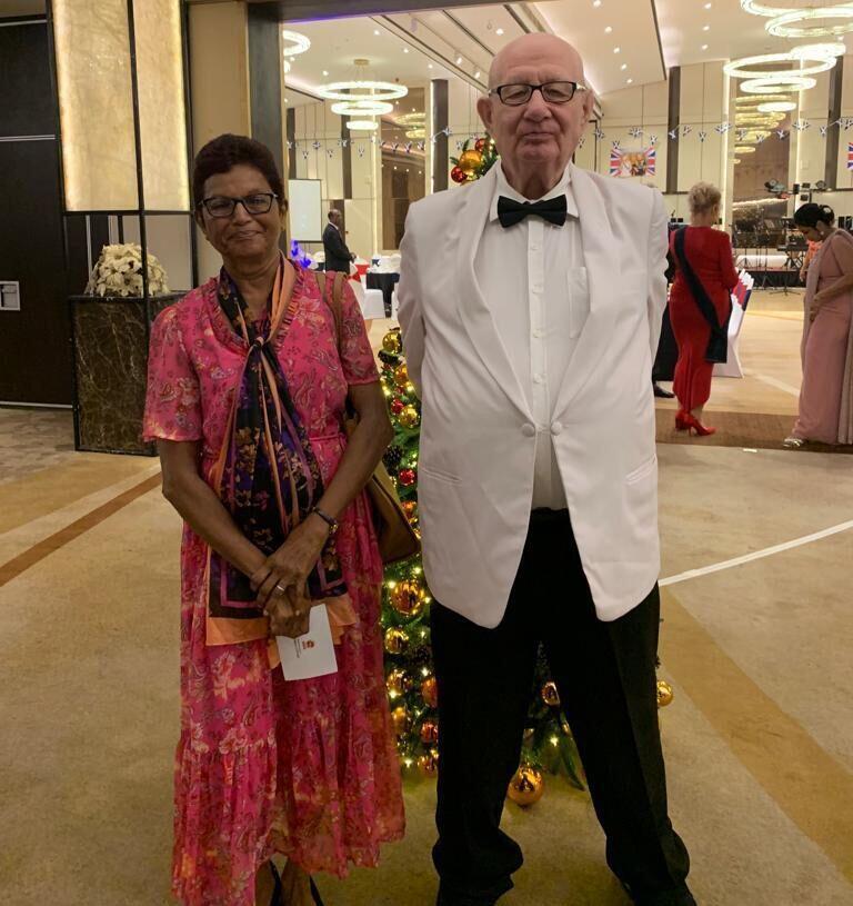 Hans Vischjager with his wife Bernadette Gunawardane-Vischjager