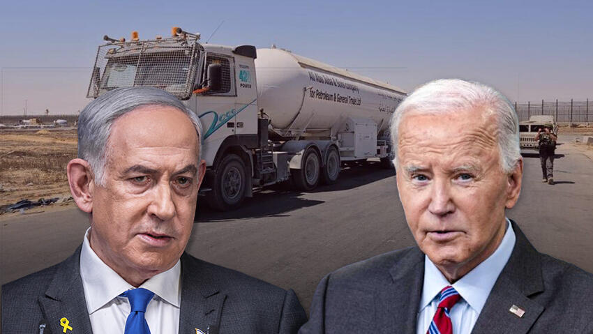 האיום יוסר בשיחות בוושינגטון? לקראת פקיעת הדד-ליין, דריכות בישראל (צילום: Susan Walsh/AP, חיים גולדברג פלאש90) ג'ו ביידן בנימין נתניהו סיוע הומניטרי עזה