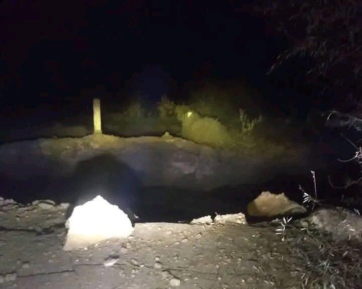 Roads struck in Syria's al-Qusayr (Photo: Syrian Defense Ministry) משרד ההגנה הסורי פרסם כי ישראל תקפ אווירית גשרים בנהר האורונטס ובכבישים בגבול סוריה - לבנון באזור אל-קוסייר