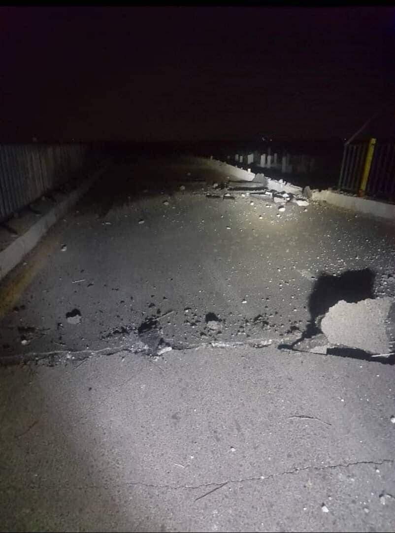 Roads struck in Syria's al-Qusayr (Photo: Syrian Defense Ministry) משרד ההגנה הסורי פרסם כי ישראל תקפ אווירית גשרים בנהר האורונטס ובכבישים בגבול סוריה - לבנון באזור אל-קוסייר