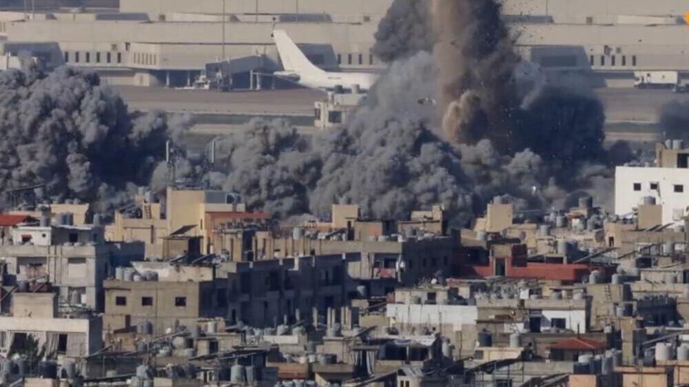 IDF strikes Beirut's Dahieh תקיפה בשדה התעופה בדאחייה