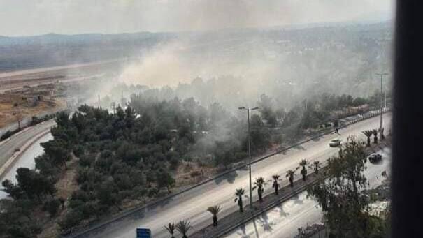 תיעוד מאזור התקיפה באל-מזה, דמשק תקיפות בסוריה, בכביש אל-מזה