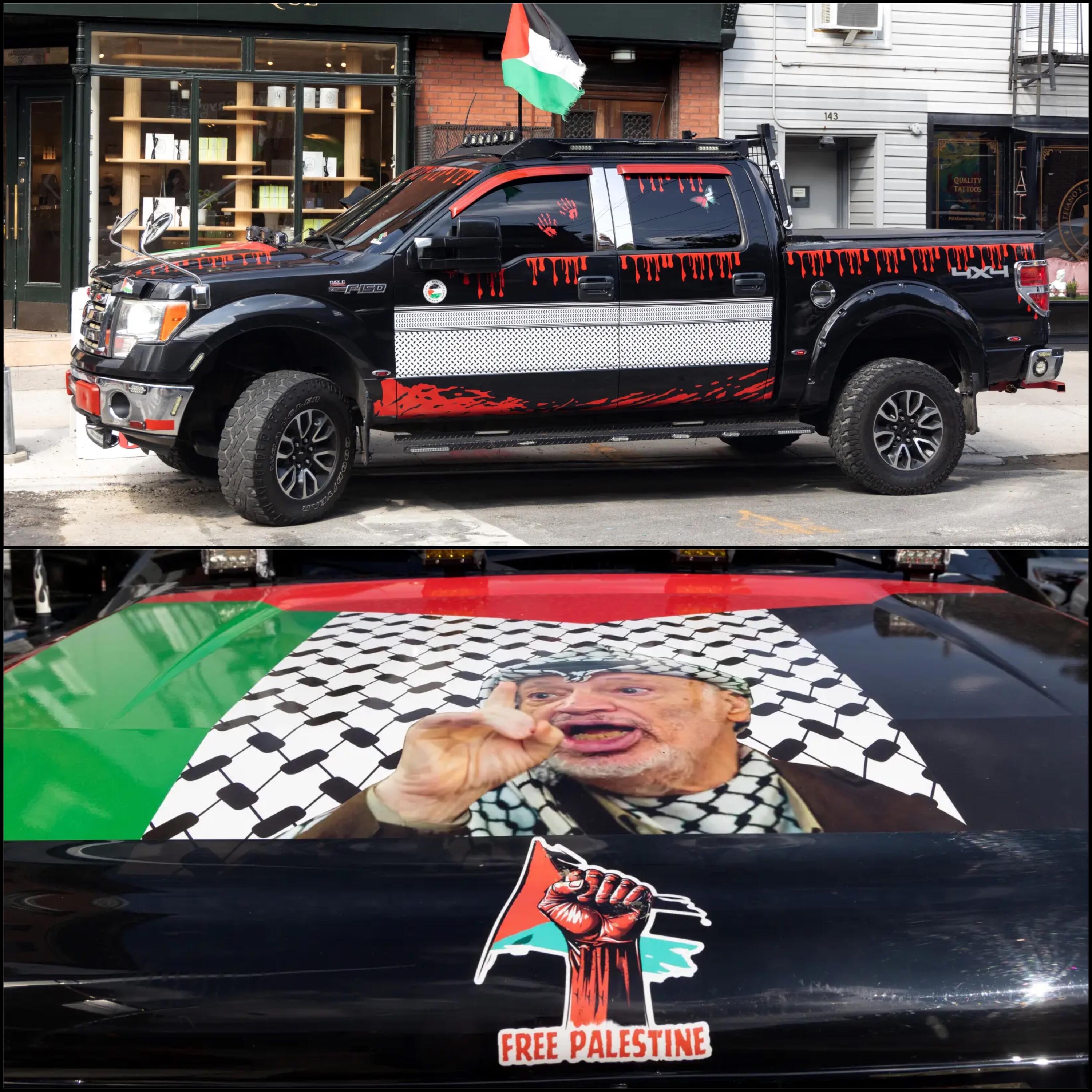 Hamas truck' featuring bloody hand prints is traumatizing