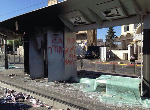 Damage caused to station during July riots (Photo: Eli Berz) (צילום: אלי ברץ) Damage caused to station during July riots (Photo: Eli Berz)