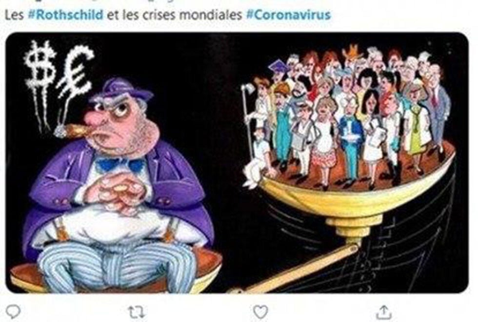 Anti-Semitic cartoon (Photo: Twitter) Anti-Semitic cartoon