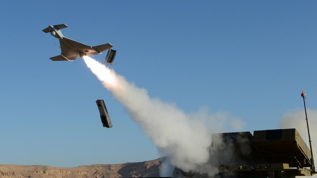 A Harop suicide drone operates (Photo: Courtesy of Israel Aerospace Industries) הארופ התעשייה האווירית