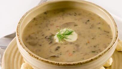 מרק פטריות וגריסים