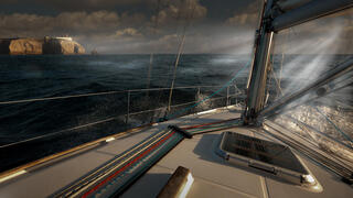 אילוס אילוסטרציה יאכטה ב סערה סופה אילוס אילוסטרציה יאכטה ב סערה סופה