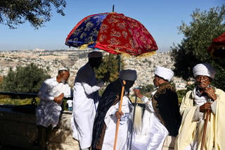 בני העדה התאיופית בחג הסיגד בירושלים