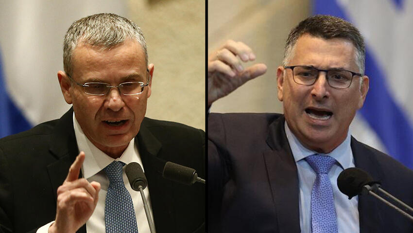 גדעון סער ויריב לוין (צילום: אלכס קולומויסקי) גדעון סער ויריב לוין