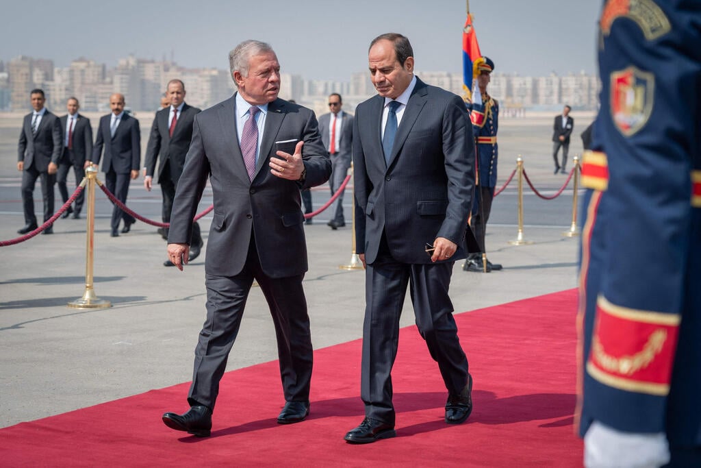 Not fans of Trump's idea (Photo: AFP PHOTO / JORDANIAN ROYAL PALACE / YOUSEF ALLAN) מלך ירדן עבדאללה פגישה עם נשיא מצרים עבד אל-פתאח א-סיסי ב קהיר