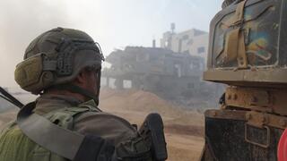IDF troops in Hamas military quarter in Gaza 